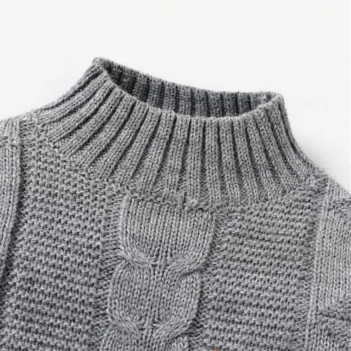 Vista 3 de PATPAT Baby Pullover Turtleneck Knitted Sweater Long Sleeve Solid Color Infant Fall Winter Warm Clothes
