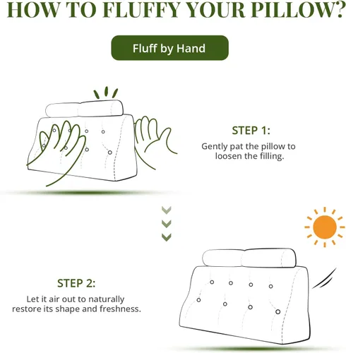 Vista 9 de [Usado] Sasttie Almohada de Cabecero King, Almohada de Cuña para Cabecero de Cama para Sentarse, Almohadas de Soporte de Espalda para Leer, Sentarse