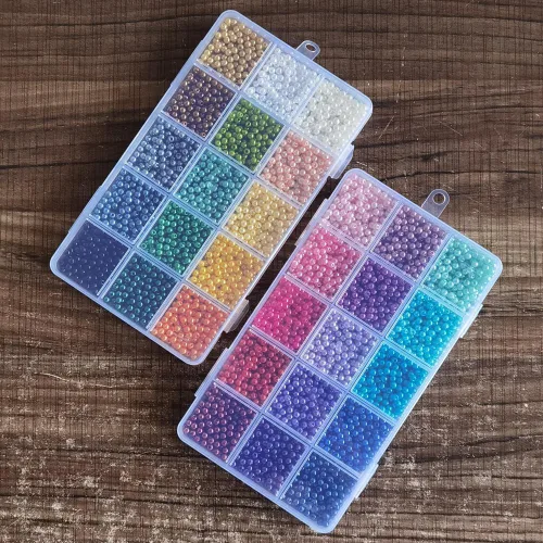 Vista 6 de Inspirelle 5400 piezas Cuentas de perlas de 4 mm 30 colores Cuentas de plástico para hacer joyería y manualidades