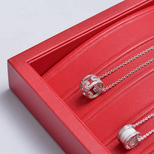 Vista 6 de Oirlv Bandeja organizadora de pulsera de cuero de lujo con tapa acrílica, vitrina de joyería, cajón de inserción, organizador de joyas para mujeres