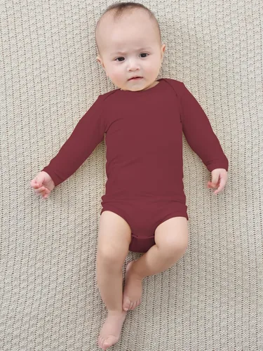 Vista 4 de Body para bebé con puños de manopla, rayón hecho de bambú, pijama de manga larga para niños y niñas