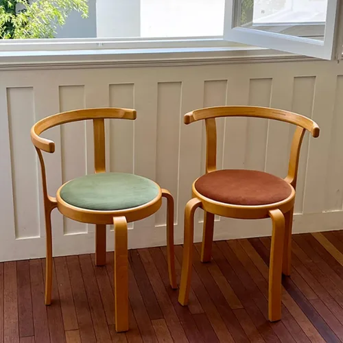 Vista 8 de Sillas de comedor de madera, silla de comedor tapizada, sillas de cocina apilables, asiento de tocador para comedor, sala de estudio, sala de estar