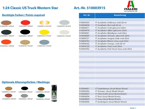 Vista 2 de ITALERI IT3915 1/24 Western Star Tractor Head Plastic Model Kit