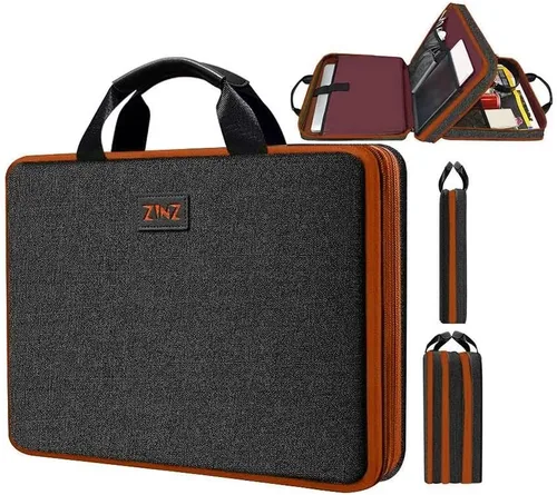 Vista 21 de ZINZ - Funda para portátil de 13 pulgadas con funda expandible, maletín protector de computadora con múltiples bolsillos, compatible con MacBook