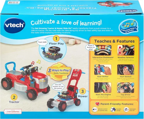 Vista 8 de VTech Tractor y Cortacésped de Juguete con Asiento para Andar
