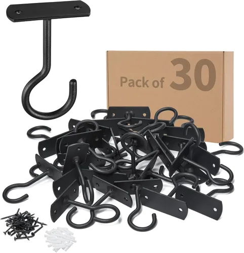 Vista 26 de Ganchos de techo para plantas colgantes, paquete de 2.5 pulgadas, ganchos de pared para plantas, luces, macetas, linternas, comederos de pájaros