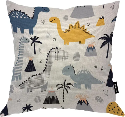 Vista 11 de Funda para cojín Beabes de 18"X18" con ancla, diseño náutico azul y blanco a rayas, funda de almohada cuadrada de algodón y lino para el hogar