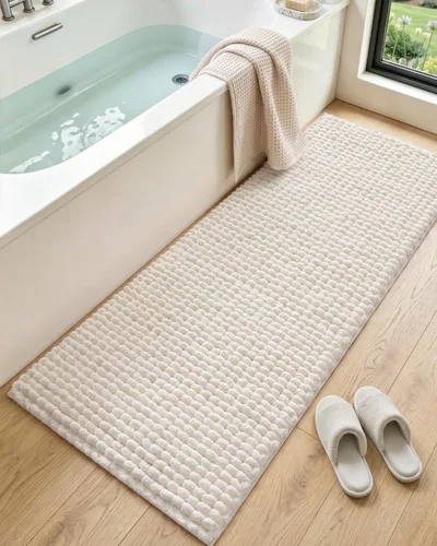 Vista 32 de DEXI Alfombrillas de baño para el baño 16x24, alfombra de baño antideslizante lavable, alfombrilla de baño de chenilla gruesa y suave absorbente