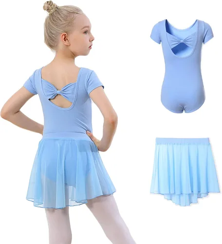 Vista 11 de DIPUG Girls Ballet Leotards with Removable Skirt Toddler Dance Dress Combo Negro