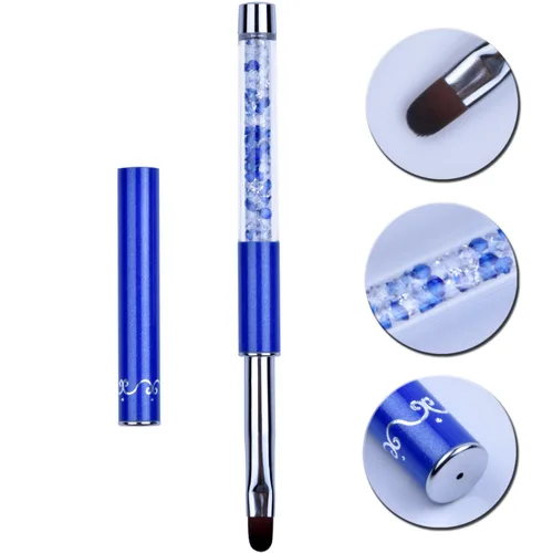 Vista 4 de 1 unids Oval UV Gel Nail Brush Rhinestone Mango Profesional Nail Art Herramientas Tamaño 8