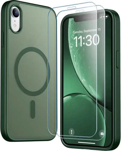 Vista 46 de SPIDERCASE Funda magnética translúcida diseñada para iPhone 11, con 2 protectores de pantalla de vidrio templado, antihuellas, para iPhone 11 de 6.1