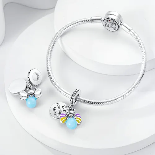 Vista 3 de Hapour Abalorios de plata de ley 925 aptos para pulseras de dije, dije de corazón de sol para mascotas, pulsera y collar, cuentas de joyería