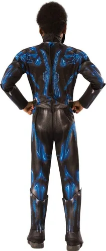 Vista 2 de Rubies Disfraz de pantera negra de lujo disfraz para niños azul talla L