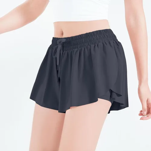 Vista 5 de Faldas deportivas para mujer, para gimnasio, yoga, entrenamiento, correr, tenis, fitness, pantalones cortos de mariposa fluidos, para correr