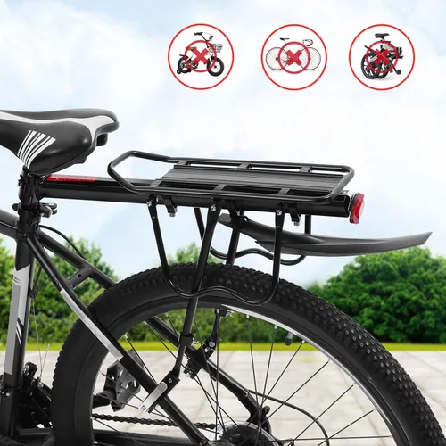 Vista 8 de HANABASS 1 Unidades de soporte de carga para bicicleta, soporte trasero ligero con liberación rápida flexible de montaje guardabarros