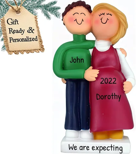 Vista 11 de Adorno personalizado para bebé 2025 – Regalos de embarazo personalizados para futura mamá, adorno de Navidad embarazada 2025, regalos para nuevas
