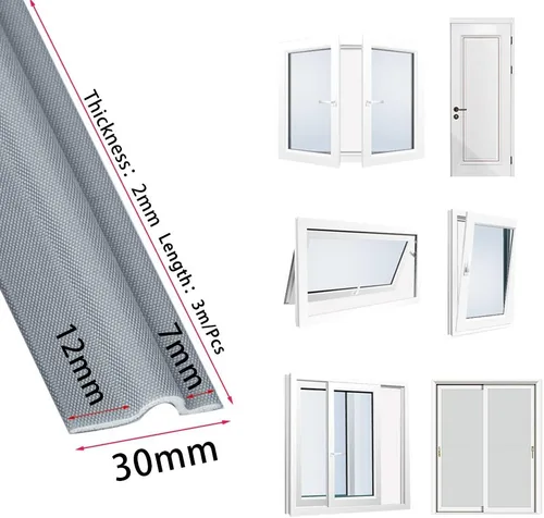 Vista 3 de Cinta de sello de espuma autoadhesiva para ventana de 26 pies, burlete de ventana y sellado lateral de puerta insonorizado, barrido inferior de Gris