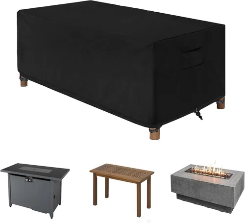 Vista 9 de WOMACO - Cubierta cuadrada impermeable para hoguera de patio, cubiertas de mesa al aire libre, protector de mesa para hoguera de 31 x 31 pulgadas