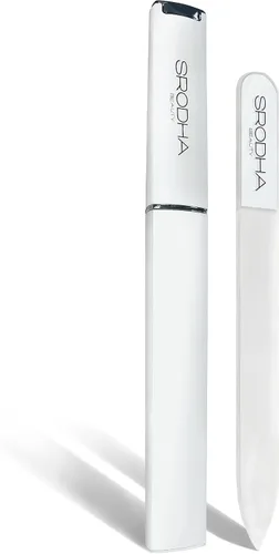 Vista 3 de Lima de uñas de cristal, kit de 3 piezas, kit de preparación profesional para uñas naturales, de gel y acrílicas, doble cara con funda protectora