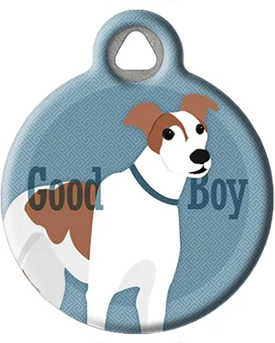 Vista 10 de Good Boy Airedale - Etiqueta de identificación personalizada para mascotas para perros y gatos, tamaño grande Airedale Good Boy