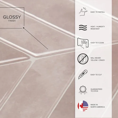 Vista 6 de SMART TILES Protector contra salpicaduras de despegar y pegar - 5 hojas de 11.43" x 8.38" - Azulejo adhesivo 3D de despegar y pegar para protector
