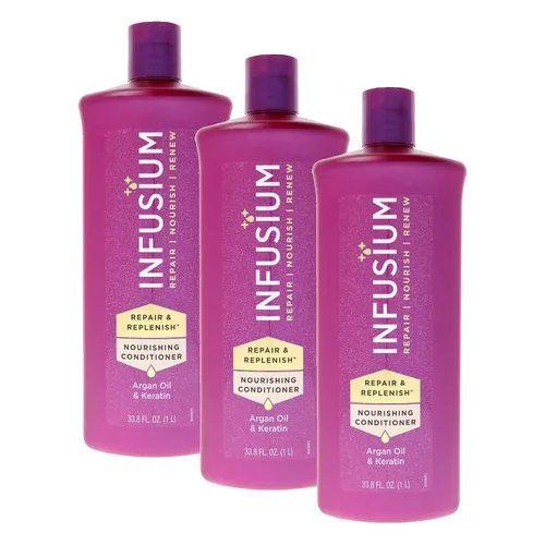 Vista 9 de Infusium Acondicionador Nutritivo Reparador y Reabastecedor - Acondicionador para el Cabello con Queratina, Aceite de Argán y Ceramidas - Adecuado