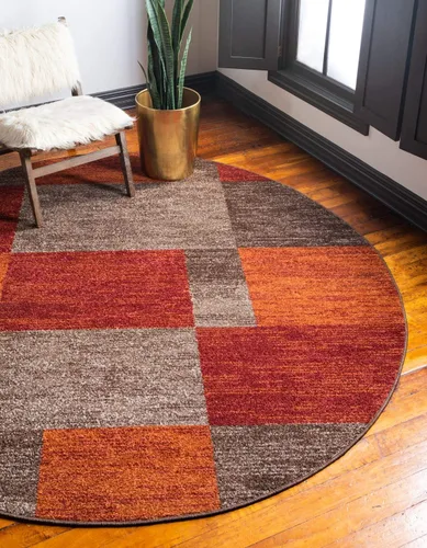 Vista 45 de Unique Loom - Alfombra de la colección Otoño Providence (rectangular de 2 x 3 pies 1 pulgada, azul grisáceo/marrón claro)