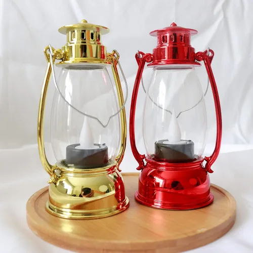 Vista 9 de Mini linternas LED pequeñas de 6 piezas de luces LED doradas decorativas para interiores y exteriores, faroles de vela colgantes para granja, bodas