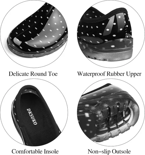 Vista 4 de DKSUKO Zapato de jardín impermeable para mujer, calzado ligero para lluvia con plantilla cómoda