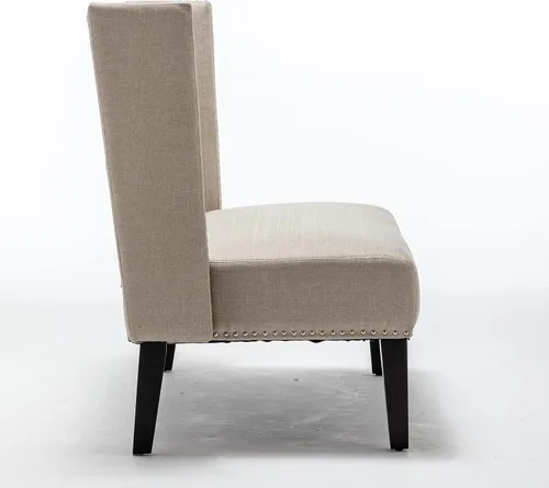 Vista 8 de Andeworld Sofá Loveseat Settee Banco Sofá Moderno, Banco Banqueta Tapizado con Respaldo para Comedor, Sala de Estar, Pasillo o Entrada, Putty