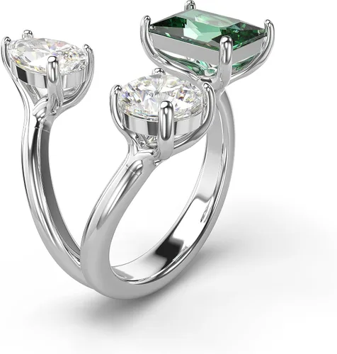 Vista 2 de Swarovski Mesmera Open Ring, Green and Clear Mixed-Cut Stones in a Silver-Tone Finish, Part of the Mesmera Collection