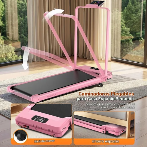Vista 3 de ANCHEER Walking Pad with Handle Bar, 3.0HP Foldable Walking Pad Treadmill with 12% Incline, 320 LBS Portable Treadmill with Shock Absorption for