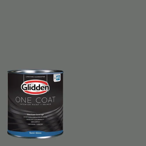 Vista 96 de Glidden Pintura Interior + Imprimación: Gris/Plata Antigua, Una Capa, Satinado, 1 Galón