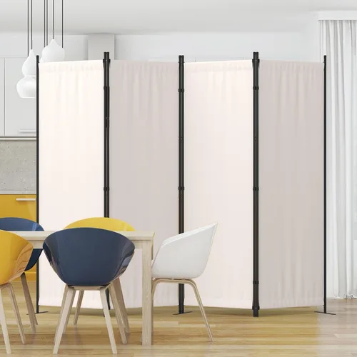 Vista 10 de Divisor de habitación de 3 paneles y pantallas de privacidad plegables con 4 pies de metal curvos, divisor de pared de cubículo para particiones