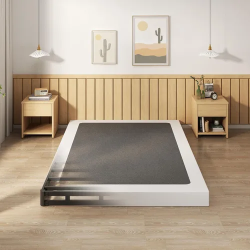 Vista 13 de EMODA Base de cama de metal resistente de 4 pulgadas con cubierta de tela, fácil montaje