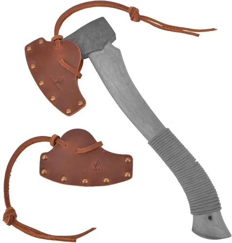 Vista 14 de Funda de cuero duradera para hacha, cubierta de cabeza de hacha, protector de hoja de hacha, herramienta de camping