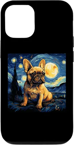 Vista 25 de Funda para iPhone 14 Pro Max Van Gogh Dog Bulldog francés