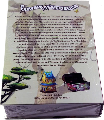 Vista 7 de Caja fuerte con cierre de libro de papel real con combinación de diccionario secreto oculto (Combo/Alicia en el país de las maravillas)