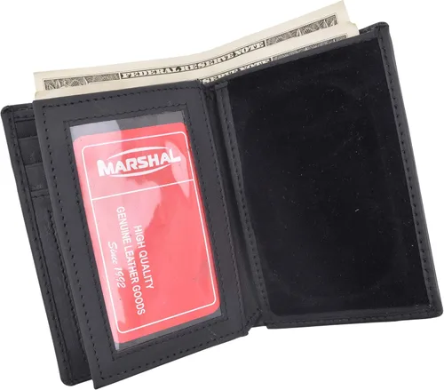 Vista 5 de Marshal - Cartera RFID para bomberos, policía, piel de vaca auténtica, etc.