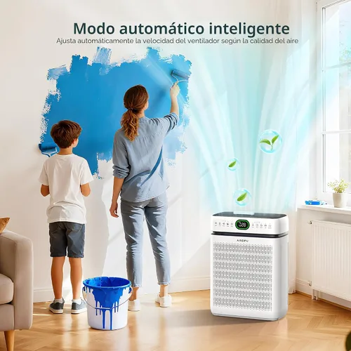 Vista 8 de Purificadores de aire para el hogar, habitación grande de hasta 3500 pies cuadrados con filtros lavables, HEPA de doble cara con pantalla PM 2.5