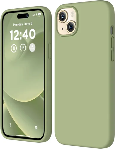 Vista 26 de Compatible con iPhone 15, funda de silicona líquida, funda protectora de cuerpo completo a prueba de golpes [forro de microfibra suave], funda Azul