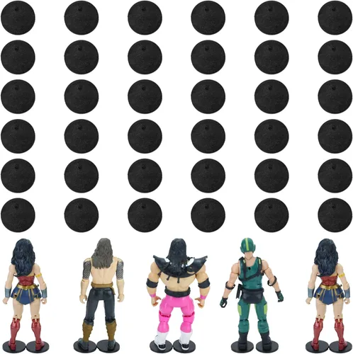 Vista 5 de SIXPOINTS 36 piezas de base redonda de plástico negro para figuras, soportes de soporte de 6 pulgadas compatibles con figuras de juguete 1/12 Marvel