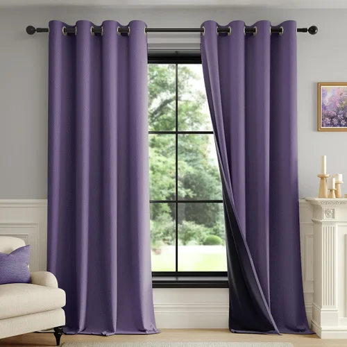 Vista 44 de FMFUNCTEX - Cortinas 100% opacas color beige de 40 x 63 pulgadas para dormitorio, 2 paneles Black out Drapes, Thermal Insulated Noise Reducing
