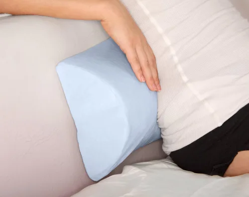 Vista 3 de Almohada suave de espuma viscoelástica 4 en 1, color blanco, media luna/media cilíndrica, almohada cervical, soporte lumbar, espalda y rodilla
