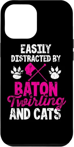Vista 10 de Funda para iPhone 12 mini que se distrae fácilmente por Baton Twirling and Cats Majorette Twirl