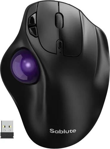 Vista 11 de SABLUTE MAM2 - Ratón inalámbrico de Trackball con DPI de 5 niveles, mouse ergonómico inalámbrico 2.4G Plug-and-Play para 3 dispositivos