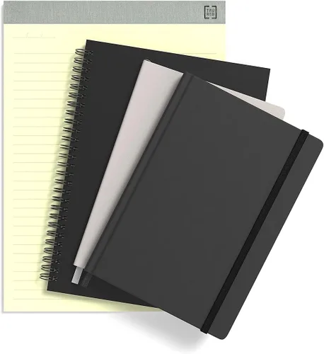 Vista 6 de TRU RED Cuaderno de reuniones de tapa suave media, negro, paquete de 3