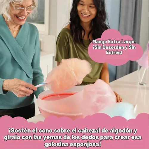Vista 6 de Cotton Candy Express CC1000-S Máquina de Algodón de Azúcar, con 3 Frascos de 11 oz. de Cereza, Uva, Frambuesa Azul, Naranja, Azúcar Floss de Máquina