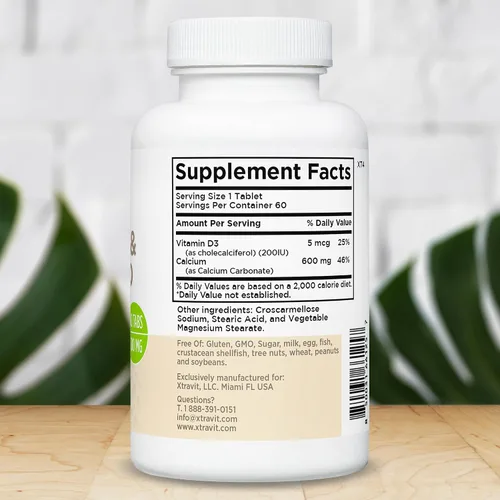 Vista 2 de Suplemento de calcio y vitamina D, vitaminas naturales para hombres y mujeres, puede apoyar los huesos, la inmunidad y el estado de ánimo