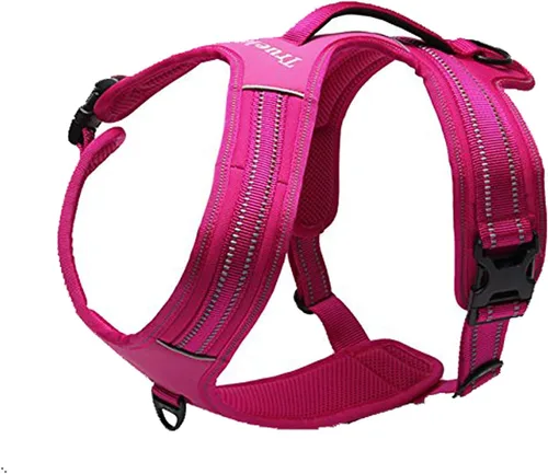 Vista 12 de TRUE LOVE Truelove TLH5551 - Arnés reflectante para perro con asa, chaleco acolchado suave sin tirones, capa exterior Oxford duradera para razas